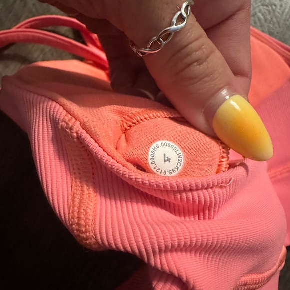 Like new Lululemon High Neck Energy Bra Ribbed Sunset - Picture 4 of 5